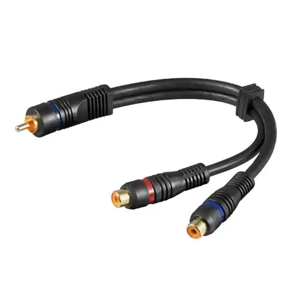 HiFi audio kabel A6-OFC/Y 0.2m pozlaćeni priključci 2 kom