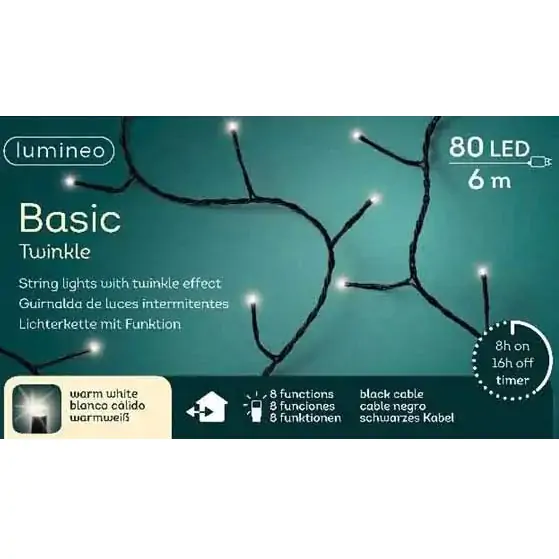 Novogodišnje lampice za spoljnu i unutrašnju upotrebu 6m 80 LED LUMINEO - proizvod na akciji