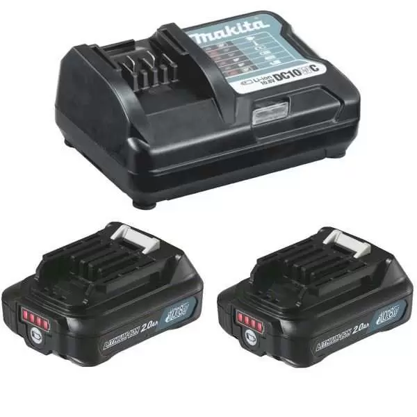SET 13a - 2 baterije 12V 2.0Ah Makita BL1021BX2 + brzi punjač DC10WD  Makita