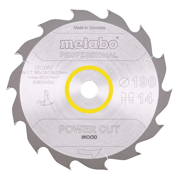 Metabo List kružne testere za drvo POWER CUT WOOD 190X20, 14z - proizvod na akciji