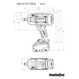 Metabo akumulatorski udarni odvijač SSW 18 LTX 1750 BL Solo