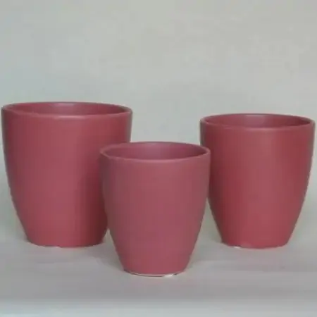 Set keramičkih posuda za cveće visine 20cm crvene 3 kom