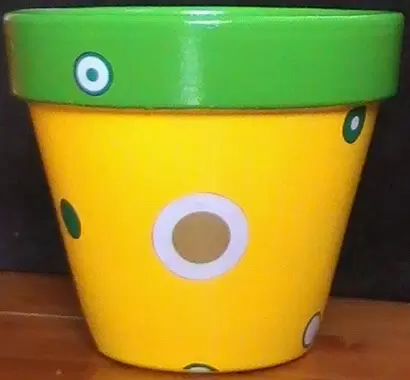 Saksija glinena ŽUTA visina 13cm