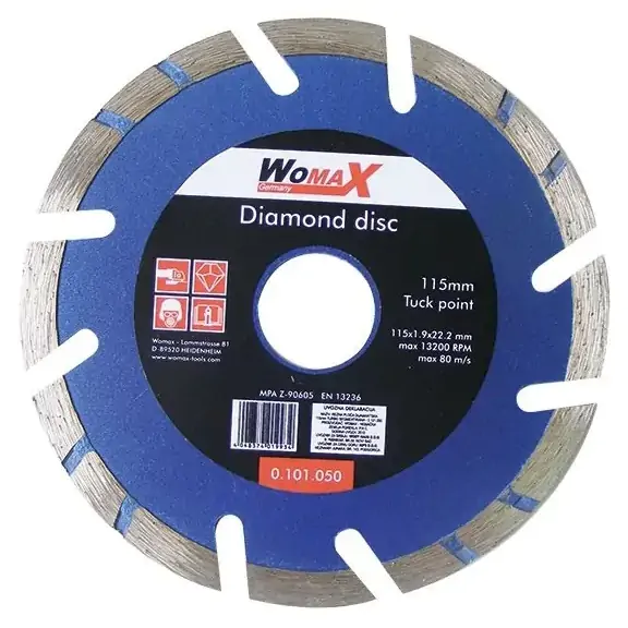 Dijamantska segmentna ploča rezna 115mm Turbo Womax