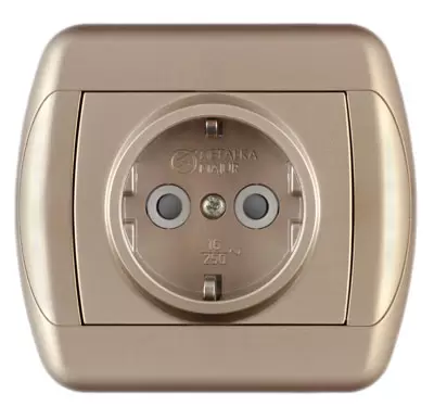 Dvopolna priključnica sa zaštitnim elementom, zlatna ROYAL EXCLUSIVE Metalka Majur