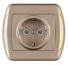 Dvopolna priključnica sa za&scaron;titnim elementom, zlatna ROYAL EXCLUSIVE Metalka Majur