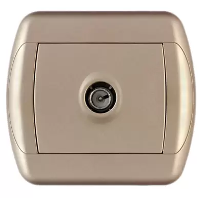 TV priključnica sa jednim modulom završna, zlatna ROYAL EXLUSIVE Metalka Majur