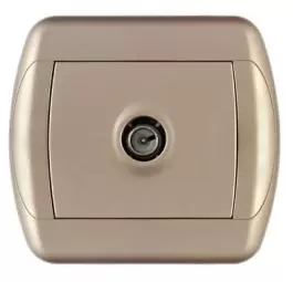 TV priključnica sa jednim modulom zavr&scaron;na, zlatna ROYAL EXLUSIVE Metalka Majur