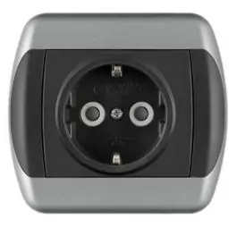 Dvopolna priključnica sa za&scaron;titnim elementom, crno - srebrna ROYAL EXCLUSIVE Metalka Majur