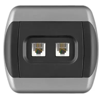 Telefonska priključnica 2 x 623K, crno - srebrna ROYAL EXCLUSIVE Metalka Majur