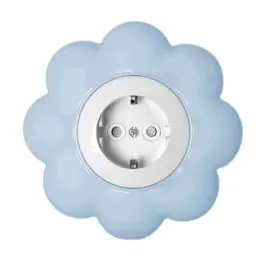 Dvopolna priključnica sa za&scaron;titnim elementom HAPPY cvet plavi Metalka Majur