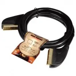 AV Kabl SCART (mu&scaron;ki) na SCART (mu&scaron;ki) 1,5m pozlaćeni duplo izolovan Hama