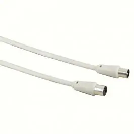 Antenski Kabl 75dB duplo izolovan (mu&scaron;ko ženski) 3m beli Hama