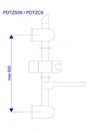 Zidna šipka - držač ručnog tuša - UNIVERZALNA SET (šipka, crevo, tuš) Rosan PDTZSC9