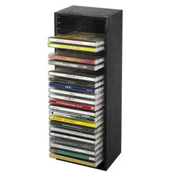 Drvena polica za 25 CD, crna 48368