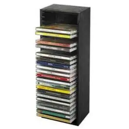 Drvena polica za 25 CD, crna 48368