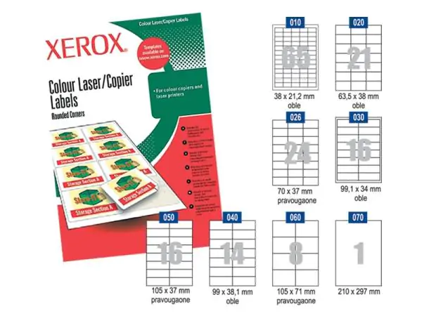 Samolepljive etikete  105/71 mm 100 listova XEROX