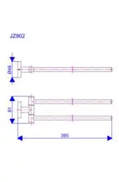 Držač PEŠKIRA zglobni - dupli ZERRO JZ902 ROSAN