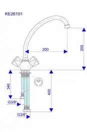 Slavina za protočni bojler sa 3 cevi 200mm Euro klasik KE26101 ROSAN