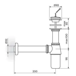 Sifon za lavabo - sudoperu Z - 5/4" Rosan S200/Z