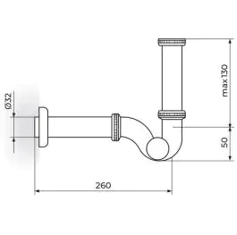 Sifon za bide - PODSKLOP - 5/4" Rosan S225/B