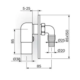 Sifon za veš mašinu - 1" Rosan S325