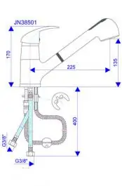 Slavina-Baterija za sudoperu sa izvlačnim tušem za ispiranje Nexus ROSAN
