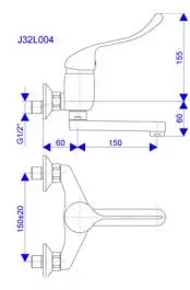 Slavina-Baterija zidna lekarska 150mm King ROSAN