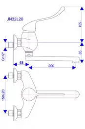 Slavina-Baterija zidna lekarska 200mm Nexus ROSAN