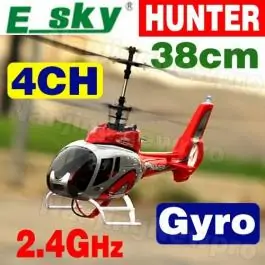 Helikopter na daljinsko upravljanje RTF Hunter crveni E-SKY