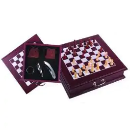Vinski set u kutiji sa šahom