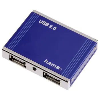 USB 2.0 razdelnik 1:4 Aluminium plavi Hama