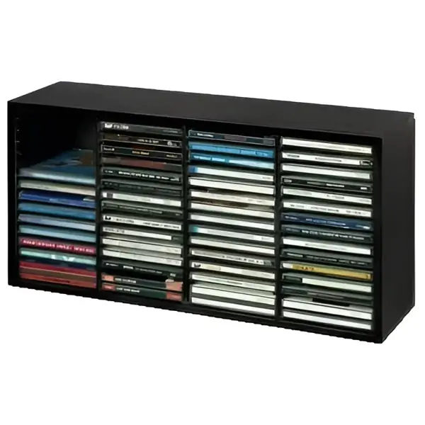 Drvena polica za 60 CD-ova ST-60 crna Hama