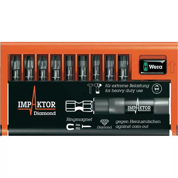 Set impaktor 8740-9 1/4" i 1/8" Wera