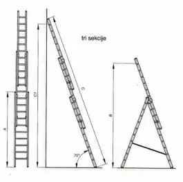 Merdevine aluminijumske kombinovane na izvlačenje 3x11