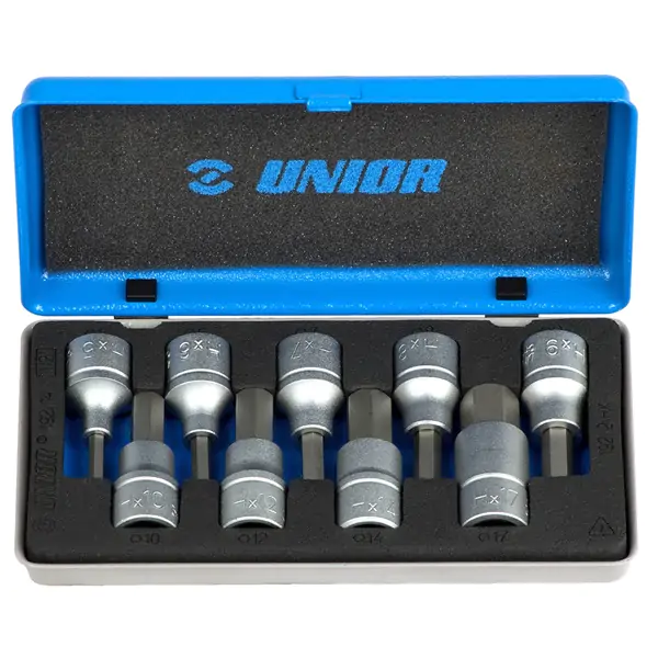 Ključevi nasadni sa imbus profilom, prihvat 1/2", u metalnoj kutiji 192/14 9kom. UNIOR