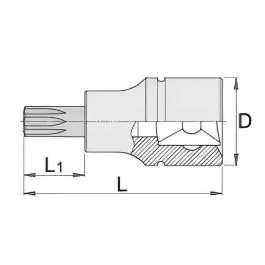 Ključ nasadni sa TX profilom, prihvat 1/4" 187/2TX TX8 UNIOR