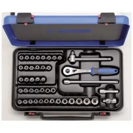 Ključevi nasadni i nastavci, prihvat 1/4", u metalnoj kutiji 188B  44kom UNIOR