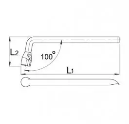 Ključ za točak, savijeni 210/2 19mm UNIOR