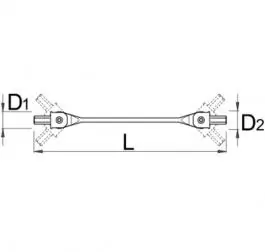 Ključ dvostrani, zglobni, sa imbus profilom 202/2AHX 3x4 UNIOR