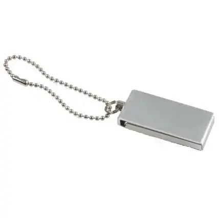Xwave Mini slide USB 4GB , silver,key ring,plastic box