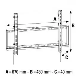 lCD Nosač, 37-56 inča. Tilt, ultratanki, crni, VESA 600x400 HAMA 