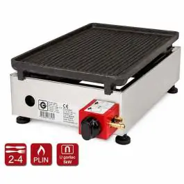 Stoni plinski roštilj, inox 26 x 40, gusana rebrasta ploča MINI 26 gusana rebrasta ploča