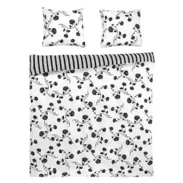 Posteljina MATHILDE dupla 200x200 crna/bela