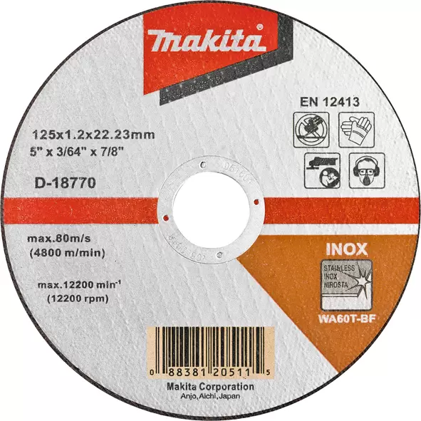 Rezna ploča za INOX 125mmx1.2x22 MAKITA
