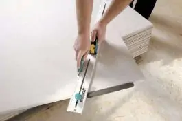 Vođica za rezanje gipsanih ploča od aluminijuma, sa dvokomponentnim držačem i uglomerom WOLFCRAFT