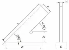 Ugaonik sa naslonom-HROMIRAN pod uglom 45&deg; 150mm INSIZE