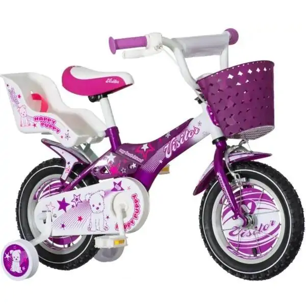 Dečiji bicikl za devojčice sa korpom 12" HAPPY PUPPY