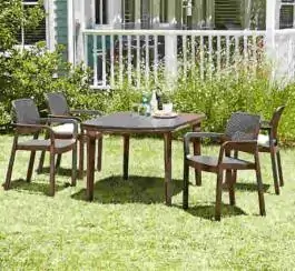 Baštenska plastična garnitura MOLDE sto +4 ABILDRO stolice