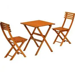 Bistro set -  drveni sto i  dve drvene stolice